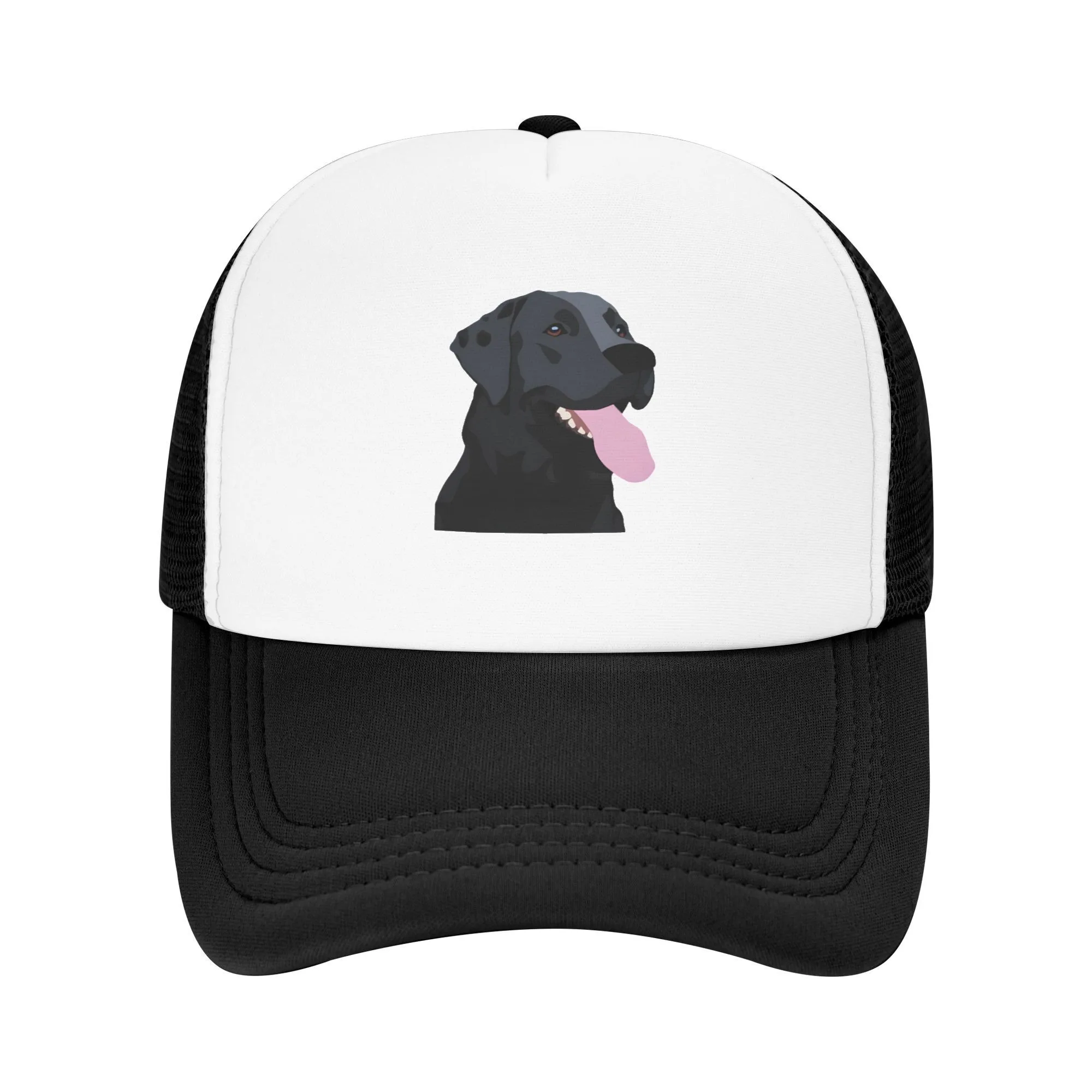 Black Labrador Dog Trucker Hat Breathable Mesh Back Unisex Outdoor Cap for Pet Lovers