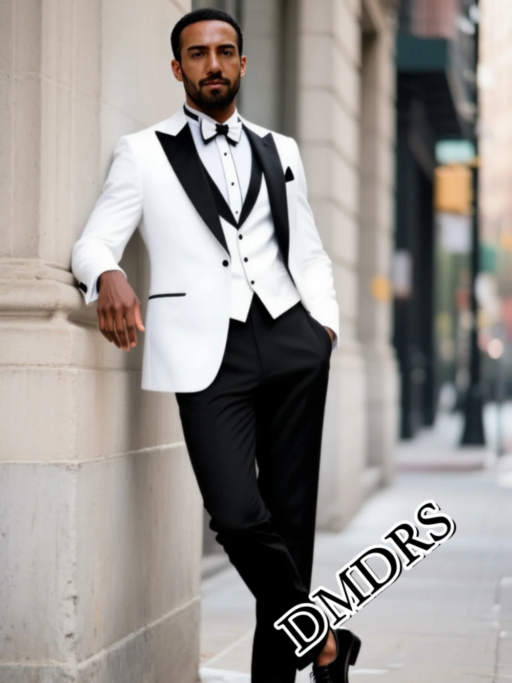 DMDRS Formal Classic Single-Breasted Men's Suit Set For Wedding Elegant Business 3PCS Men's Suit Set (Jacket, Vest, Pants)