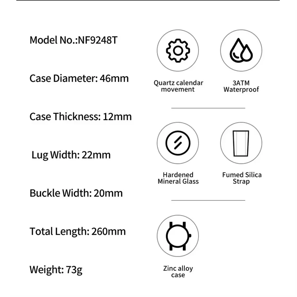 NAVIFORCE Man Luxury Wristwatch Waterproof Luminous Watch for Man Men Silicone Quartz High Quality Watches Relogio Masculino