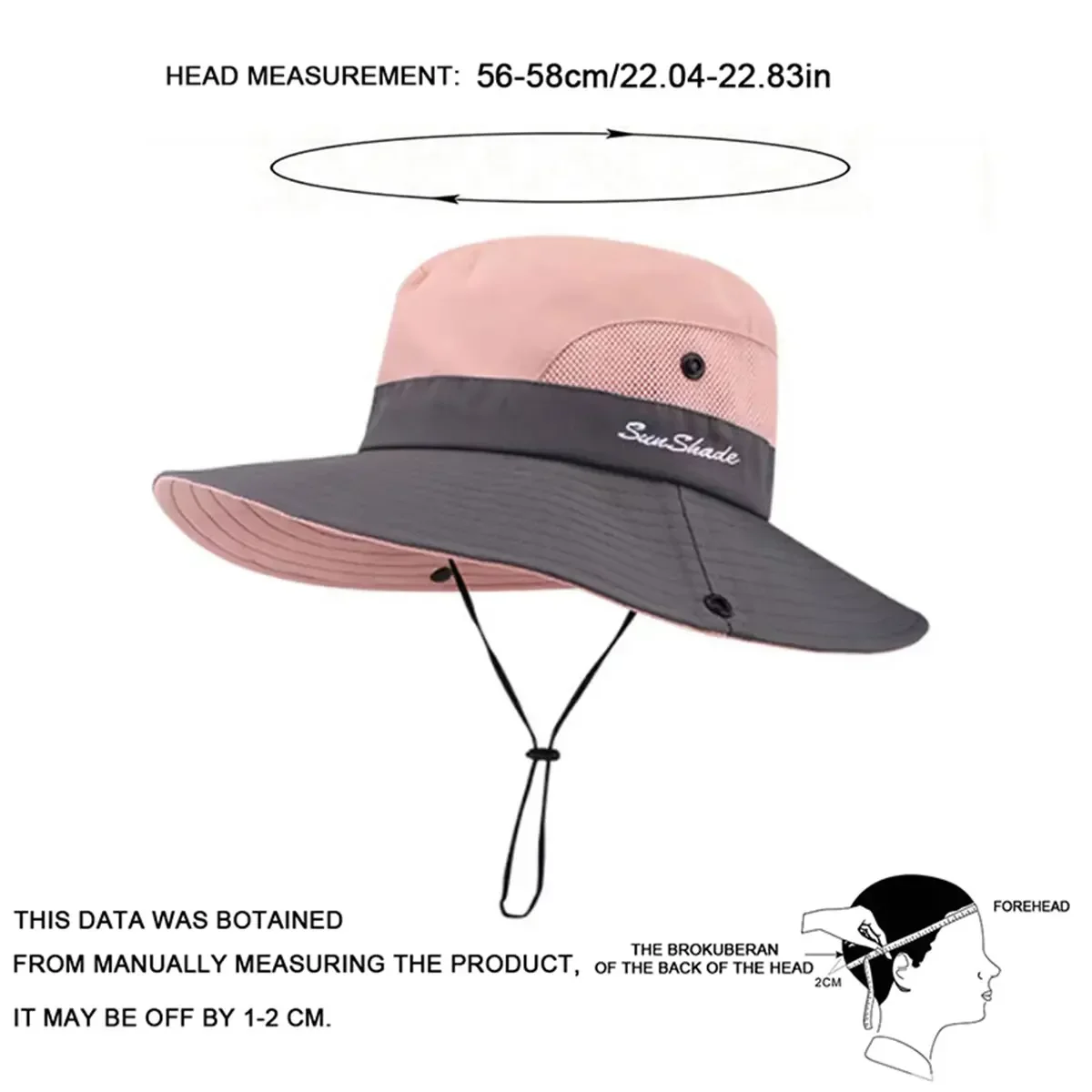 Outdoor-Angelhut mit großer Krempe und Pferdeschwanz für Damen, schnell trocknend und Sonnenschutz, perfekt für Strandreisen und Radfahren – Detail 1