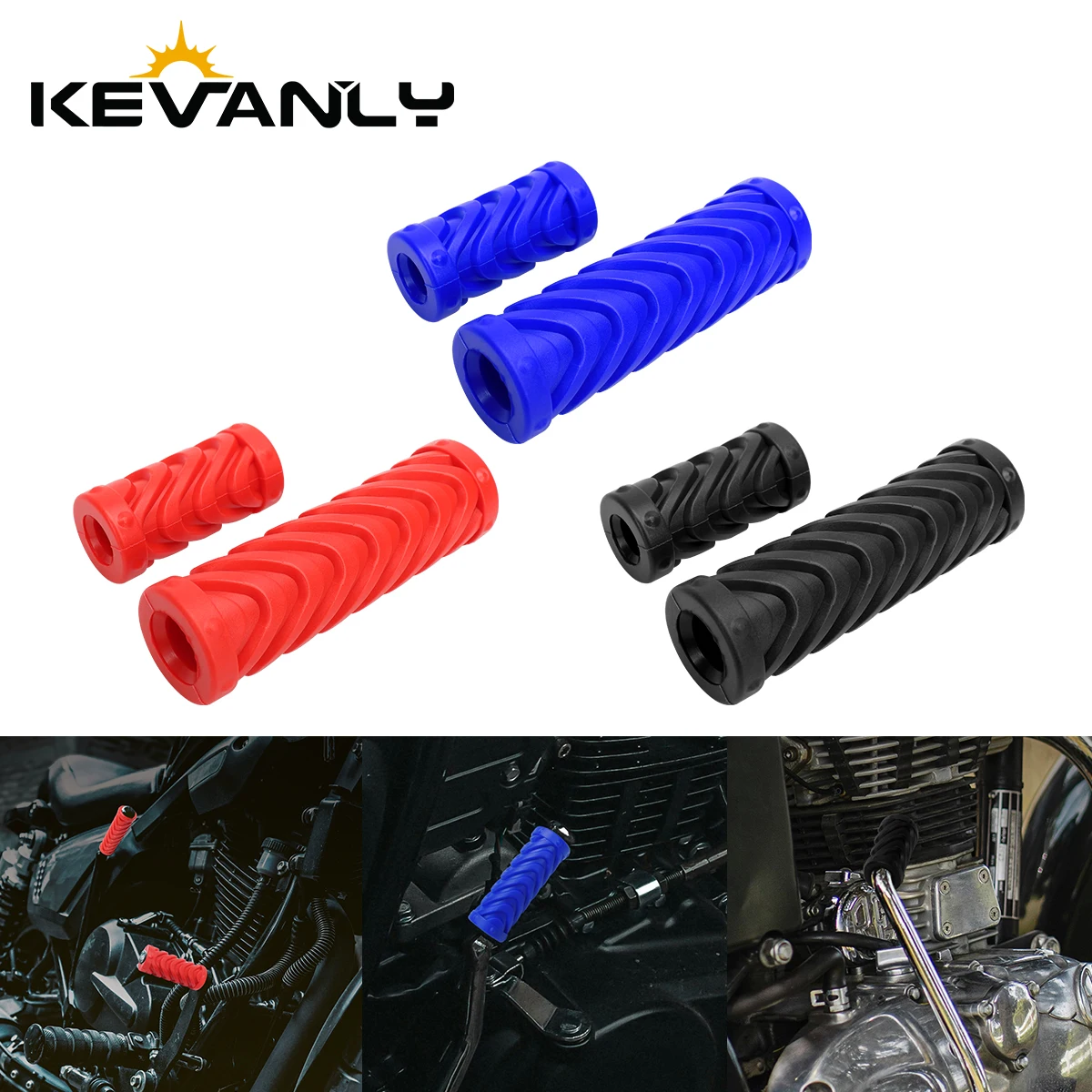 1set Universal Rubber Cover Motorcycle Gear Shift Lever Foot Pad Pedal One Large and One Small Motorcycle Gear Shift Accessories