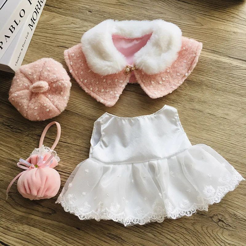 Only Clothes New Hot-selling Plush Doll Clothing Personality Fashion Simple Wild Polka Dot Jacket Cloak  Hat Bag Suit