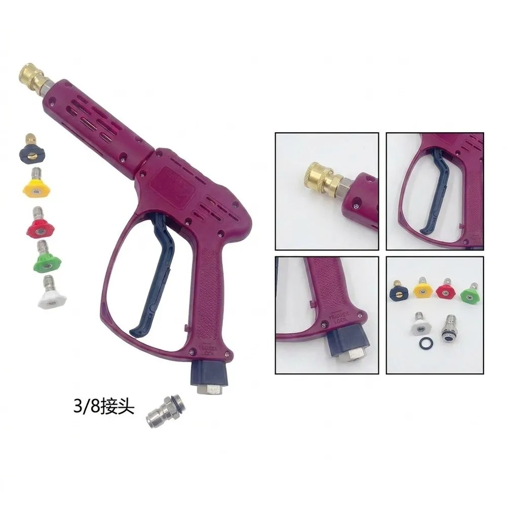 Brass Wand Pressure Washer Sprayer with ABS Housing 3/8 Quick Connect Fitting and 0 15 25 40 Degree Plus Soap Nozzle Set