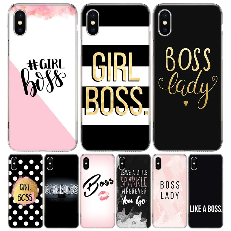 

Boss Girl Lady для iPhone 16 15 14 13 12 11 Pro Max Чехол для телефона X XS XR 7 Plus Print 8 SE Apple Fundas Cover Coque 11 13 14 Pro M