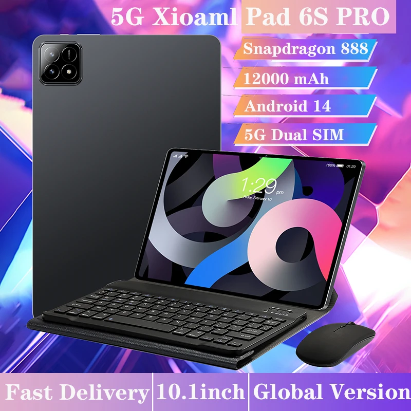 

2024 Глобальная версия Xioaml Pad 6S Pro Планшет Android 14 16 ГБ + 1 ТБ 11 дюймов HD 4K 20000 мАч GPS 5G Dual SIM-карта WiFi Планшетный ПК