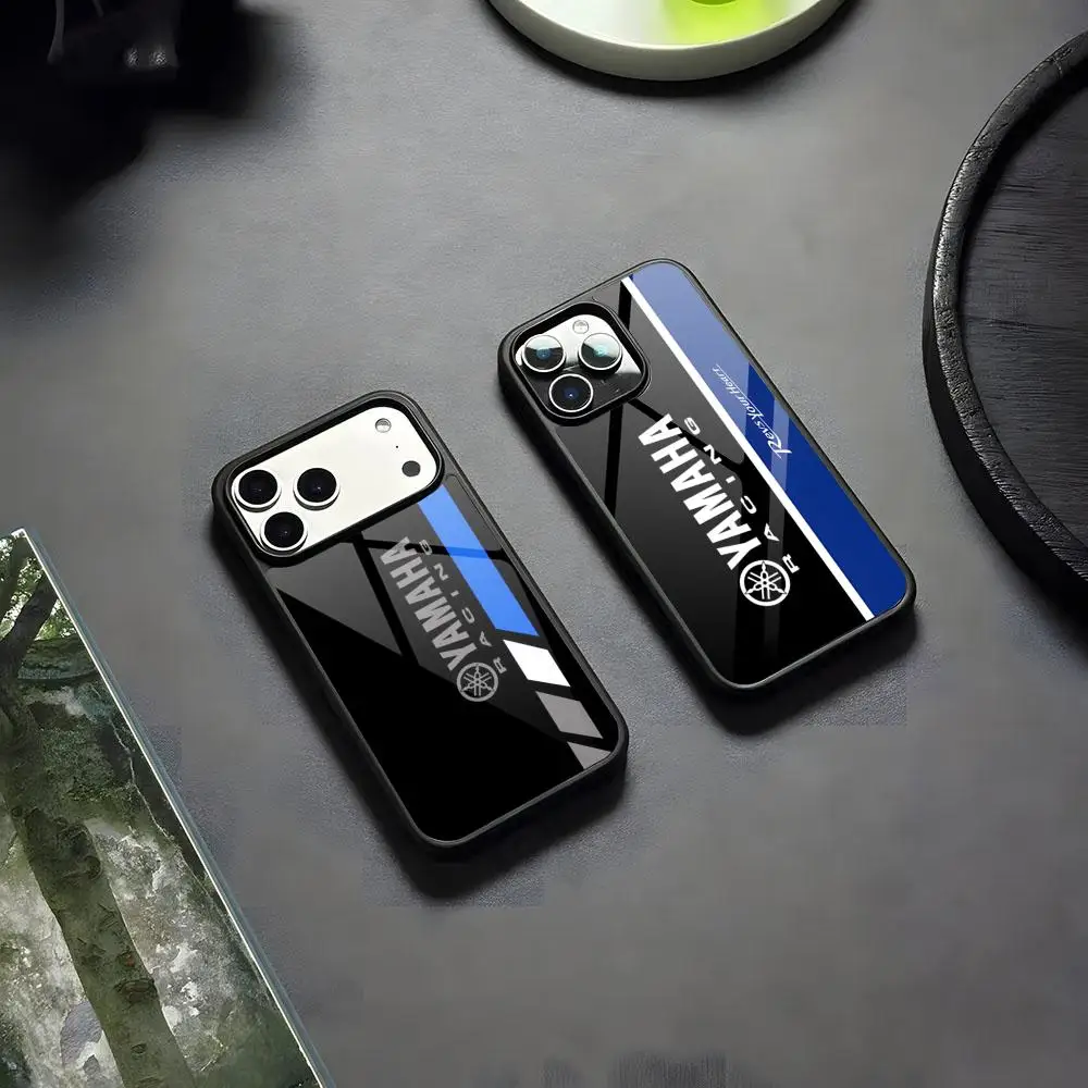 Etui na telefon w stylu motocykla Y-YamAhaE-S, silikonowe etui PC+TPU na iPhone 17 16 14 11 12 15 13 Pro Max 8 7 6 Plus X SE XR, twarda obudowa — zdjęcie produktu 2