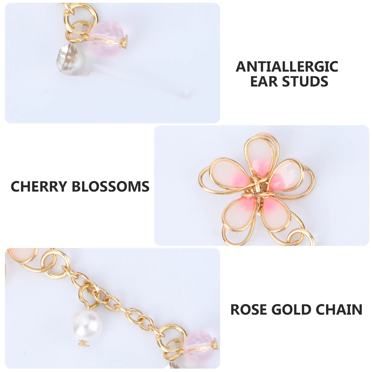 

Cherry Blossom Shaped Earrings Double Layer Elves Drop Lightweight Delicate Fashion Hoop Ear Decorative Accessories Women