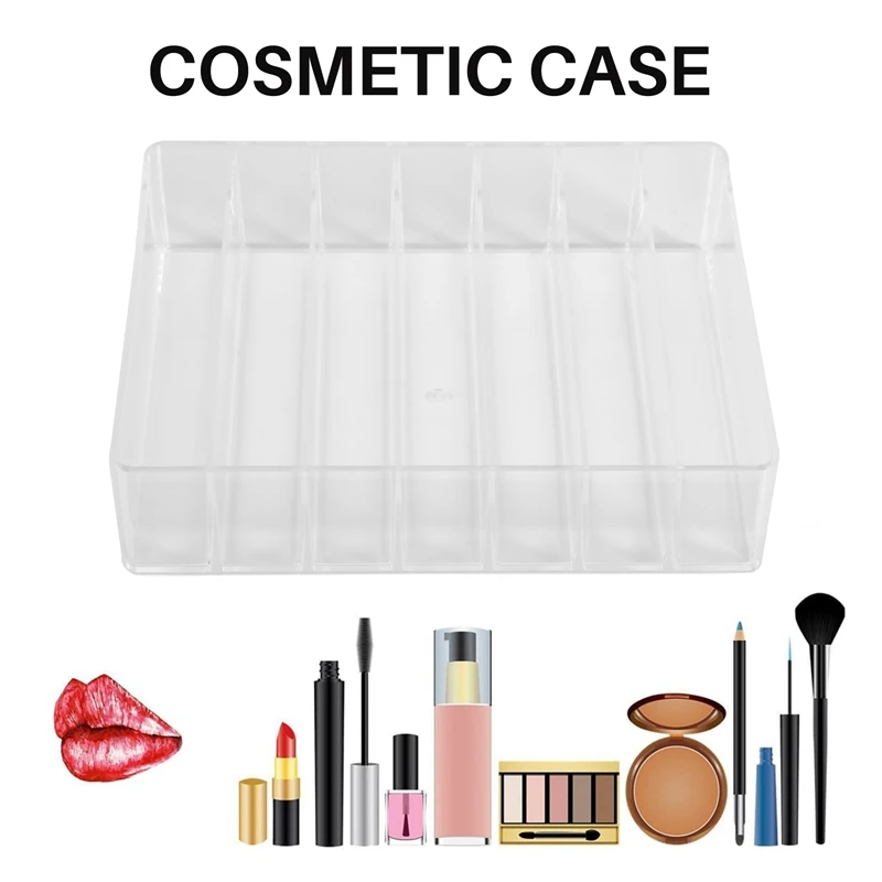 ABVG-Eyeshadow Palette Organizer- 7 Section Divided Makeup Acrylic Palette Organizer Holder For Vanity Cosmetics Makeup