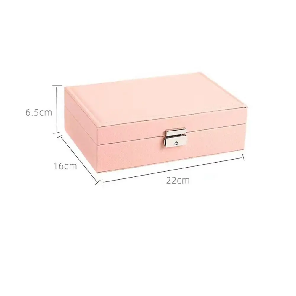 Caixa de armazenamento de jóias de camada dupla com bloqueio portátil tampa flip palma high-end caixa requintada grande capacidade sacos de jóias de viagem