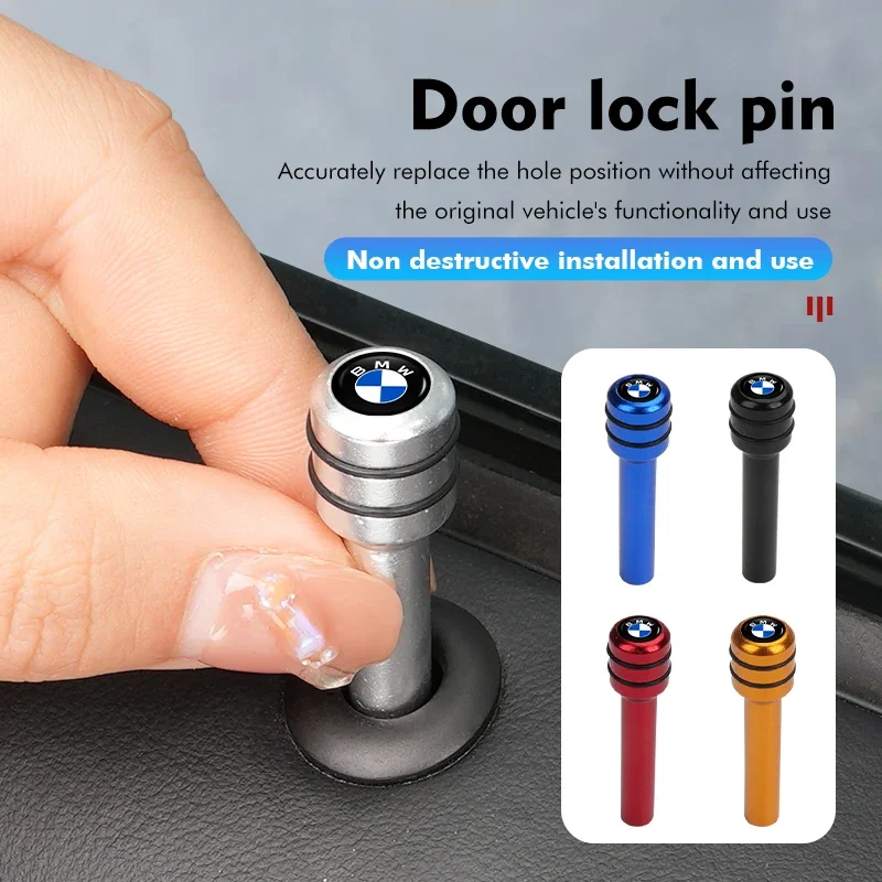 2/4pcs Car Alloy Door Lock Pin Security Insurance Accessories For BMW E46 E90 E60 F30 F10 E39 E36 F20 E87 E90 E70 E91 E30 G30