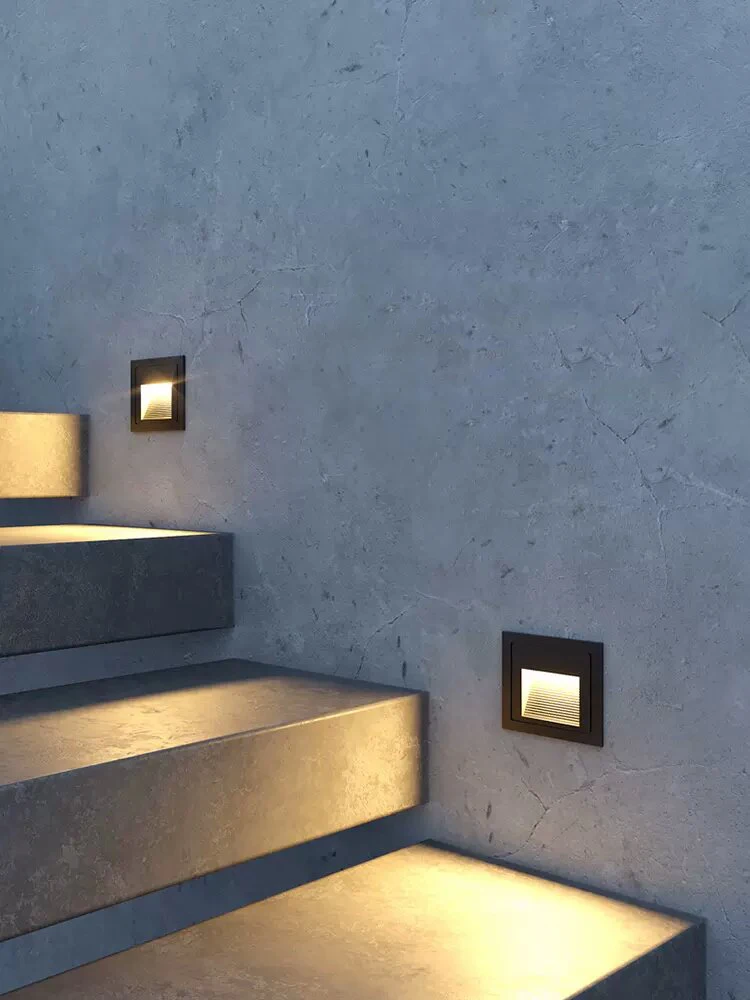 Imagem -04 - Impermeável Led Stair Light Degraus Embutidos Escada Passo Escada Quarto Luz Noturna Exterior Jardim Iluminação na Calçada ip 65 3w 220v 12v