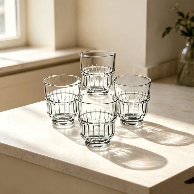 2pcs 175ml/250ml/350ml Transparent Vintage Coffee Mugs Latte Mocha Coffee Mugs Latte Cappuccino Cups Glass Cups Home Furnishings