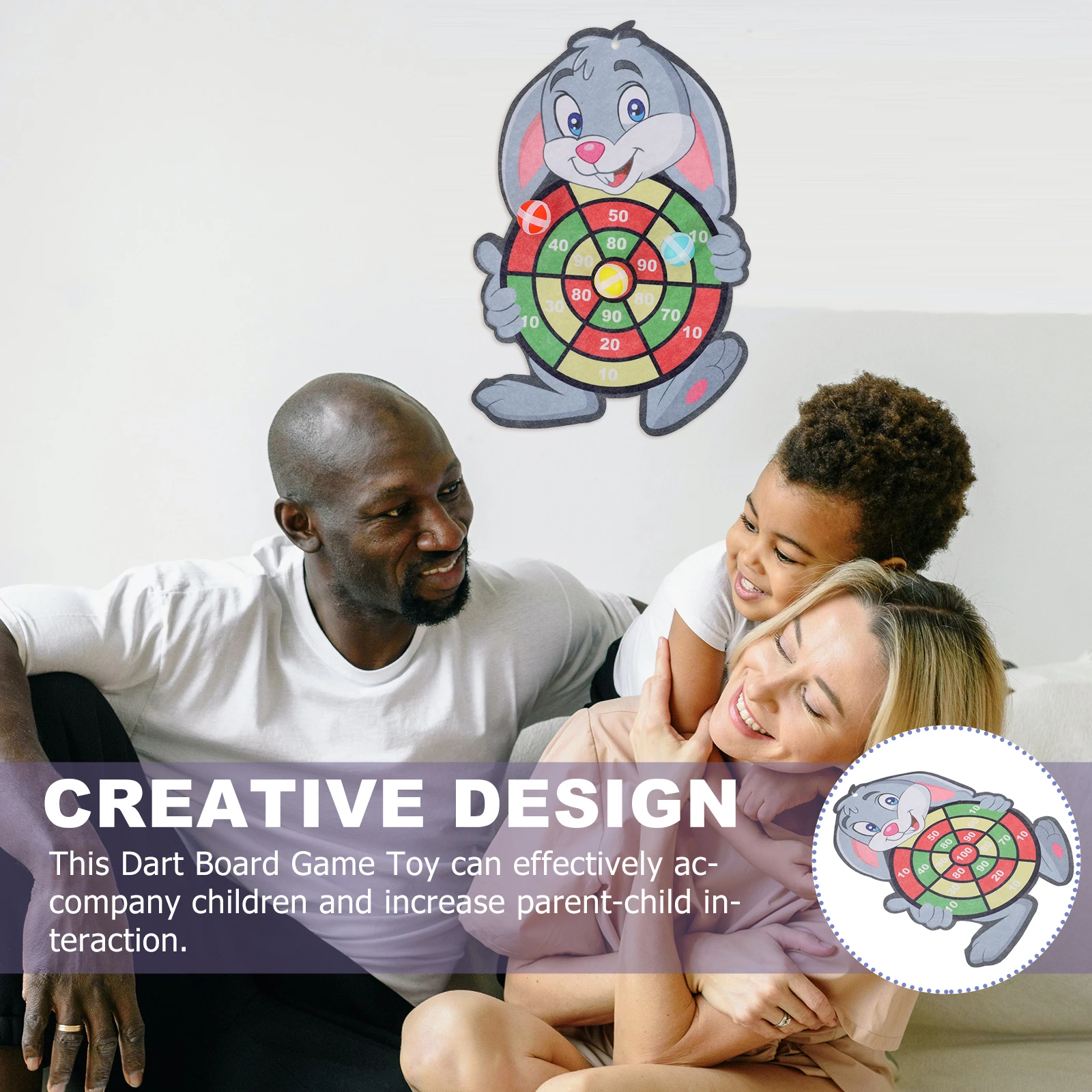 

Sticky Ball Dart Board Game Toy Kids Indoor Fun 1 Set Small Monkey 3 Balls Easter Gift Hand Eye Coordination Play