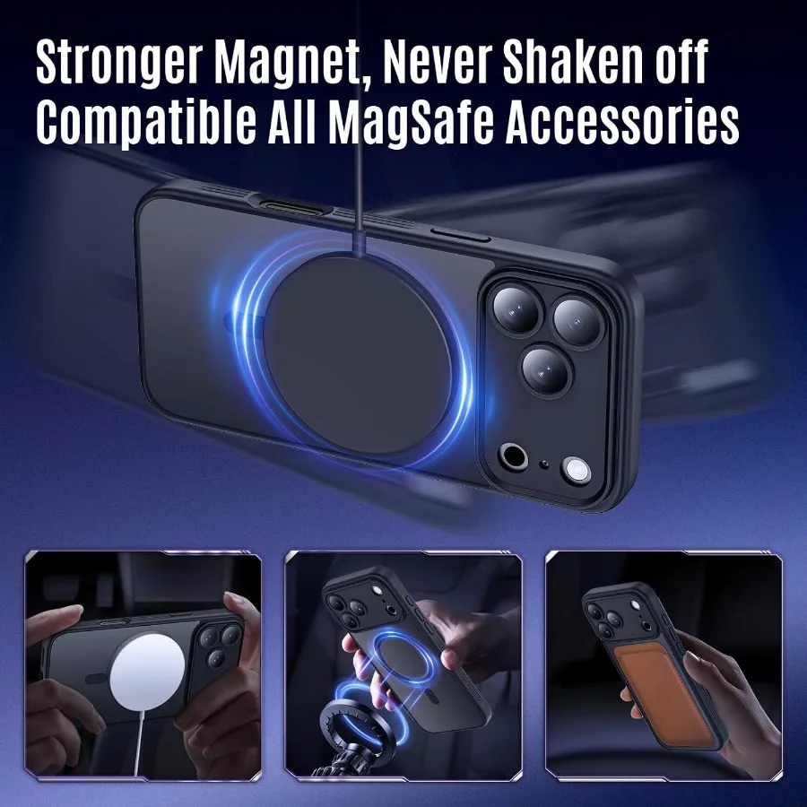 مصممة لهاتف iPhone 17 Pro Max متوافقة مع حماية الكاميرا المحسنة من MagSafe وحماية من السقوط العسكري بطول 15 قدمًا #3