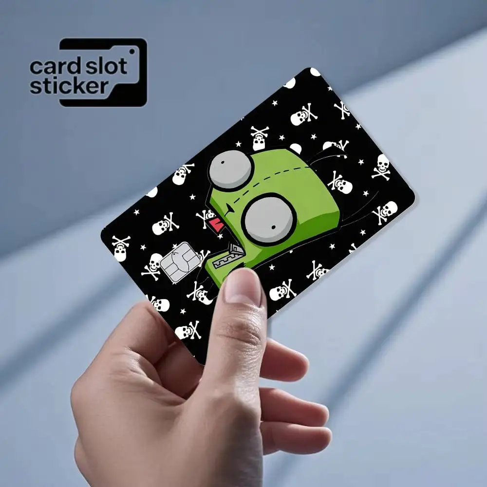 Cute InvaderS Z-Zim   Credit Card HD Stickers Small Chip Waterproof Sticker Game Card Decal Gift