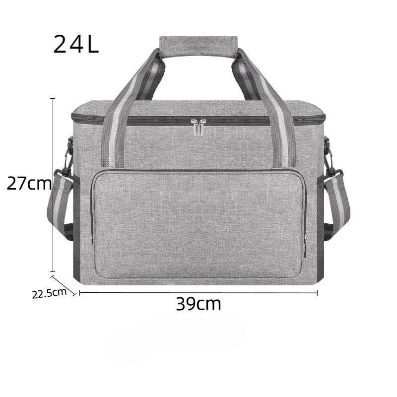 10/15/24L Picnic Bag Thermal Insulated Lunch Bag Box Handbag Wine Beer Cooler Crossbody Shoulder Bag Camping Food Container