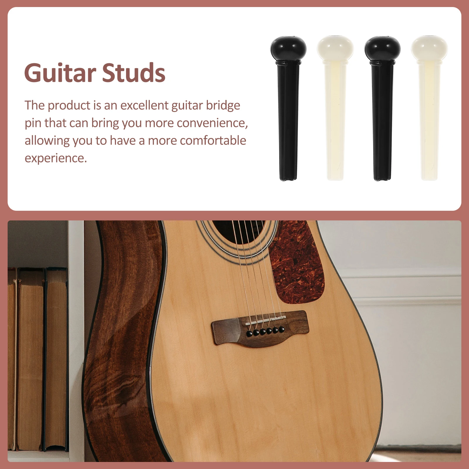 

1 set Durable Plastic Stable Fixation Acoustic Guitar Bridge Pins Bridge Pins Guitar Pegs Accessories