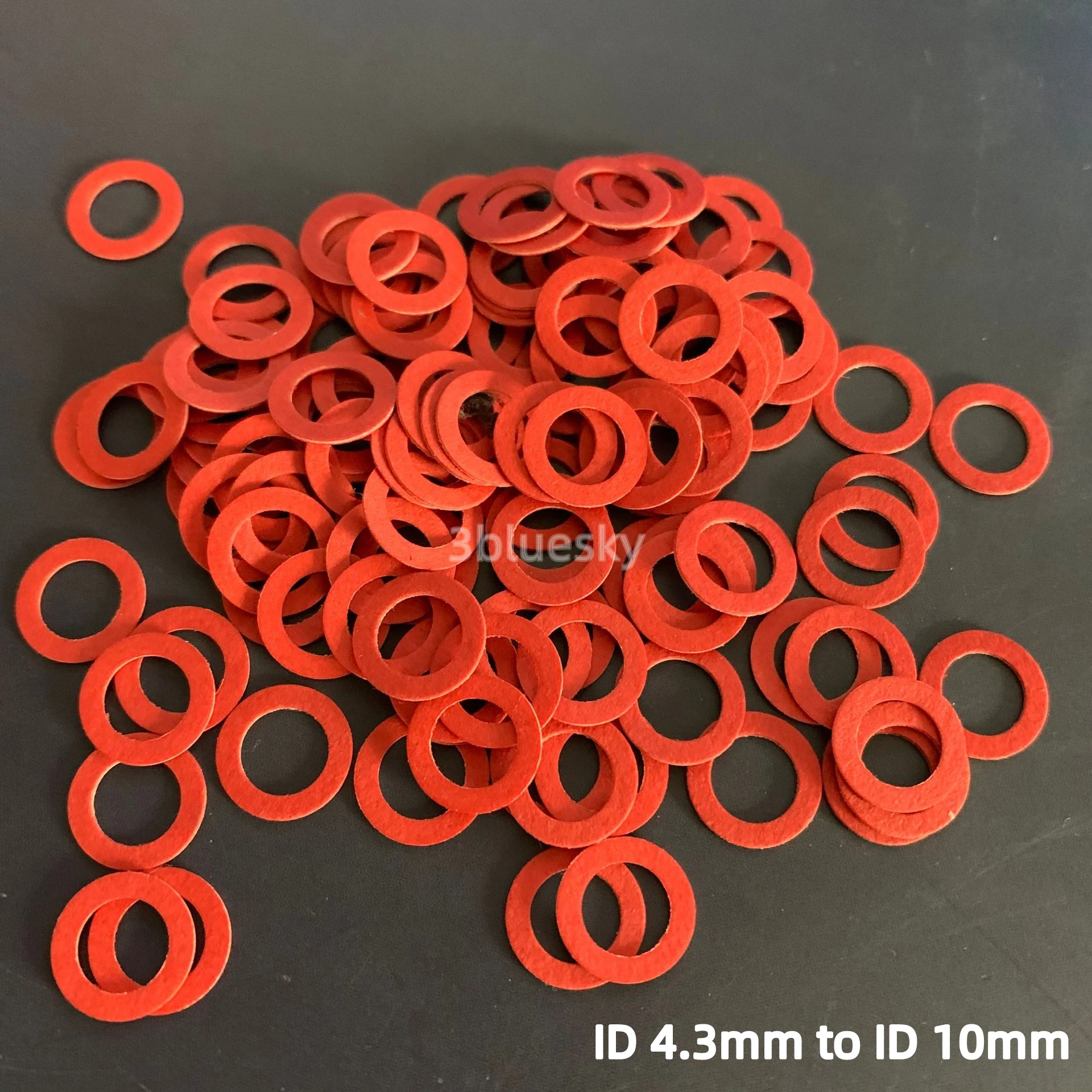 

100x PB Washer Insulating Fiber Spacers Gasket Pad Meson Steel Paper Shim ID 4.3mm - ID 10mm RoHS Red