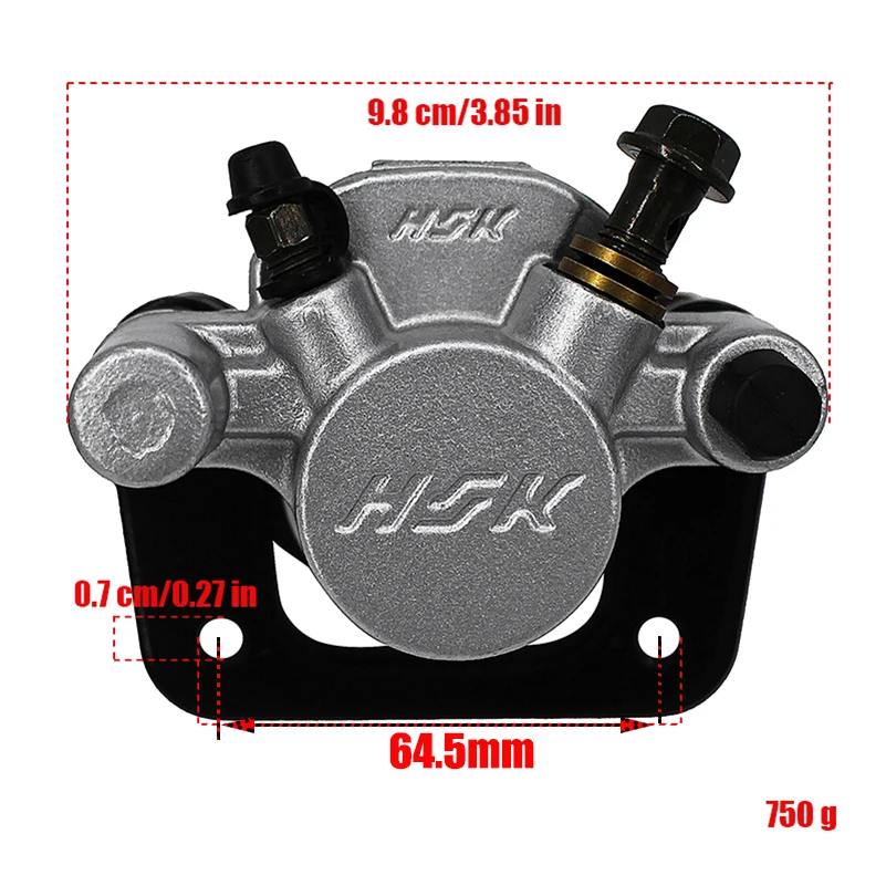 Front/Rear Hydraulic Disc Brake Caliper 64.5MM For 125cc 200cc 250cc 500W Electric ATV Go Kart Quad Bike Buggy Scooter Parts