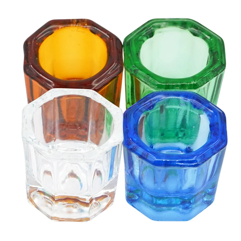 Dentistry Mixing Bowls Glass Dish Household Octagonal Cups For Dental Lab Powder Holder Container Dentistry Tools Materials Cups