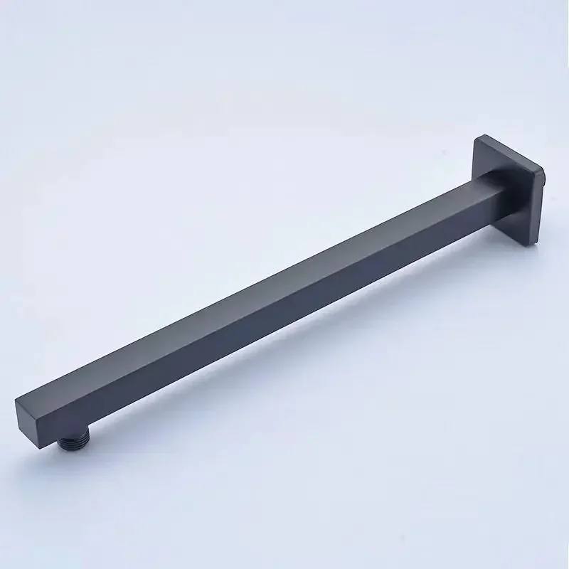 Household Stainless Steel Wall Mounted Shower Rod with Concealed Black Electroplated Square Tube Round Rod 40 Long