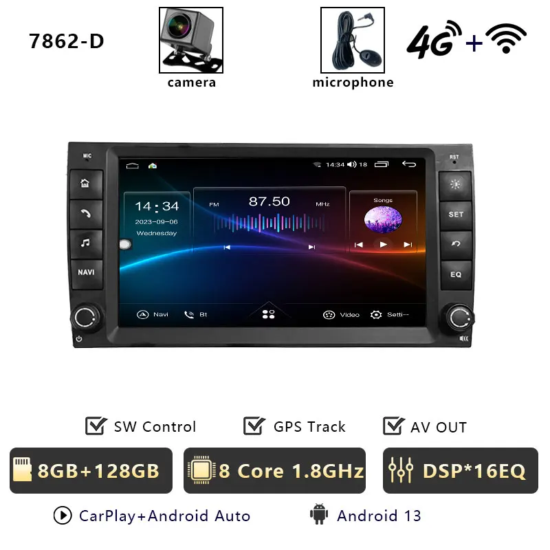 CHSTEK Android 14 Multimedia Speler voor Porsche Cayenne 955 957 9PA 2002-2010 Carplay GPS Autoradio Stereo WIFI 4G BT