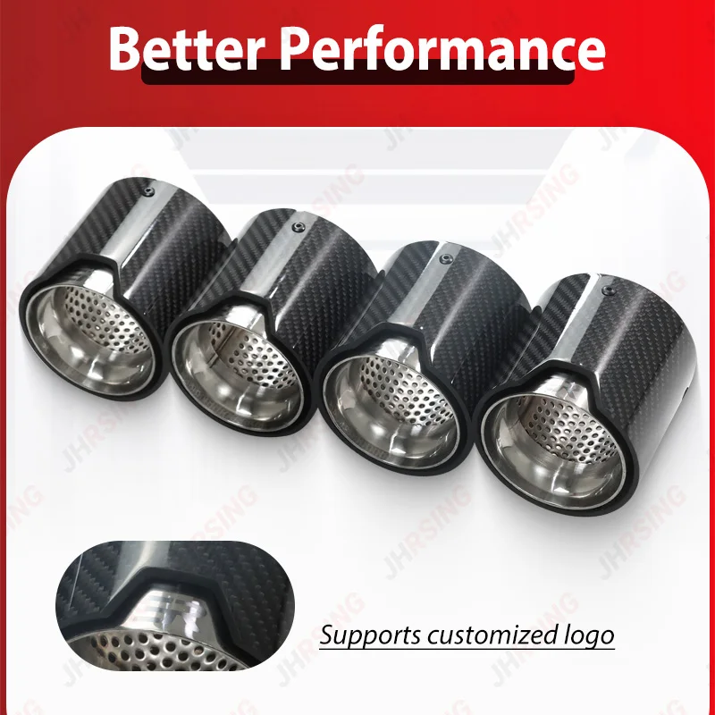 4pcs ER Exhaust Pipe Upgrade Carbon Fiber Stainless steel Car decoration Modify for bmw M5F90 muffler Pipe
