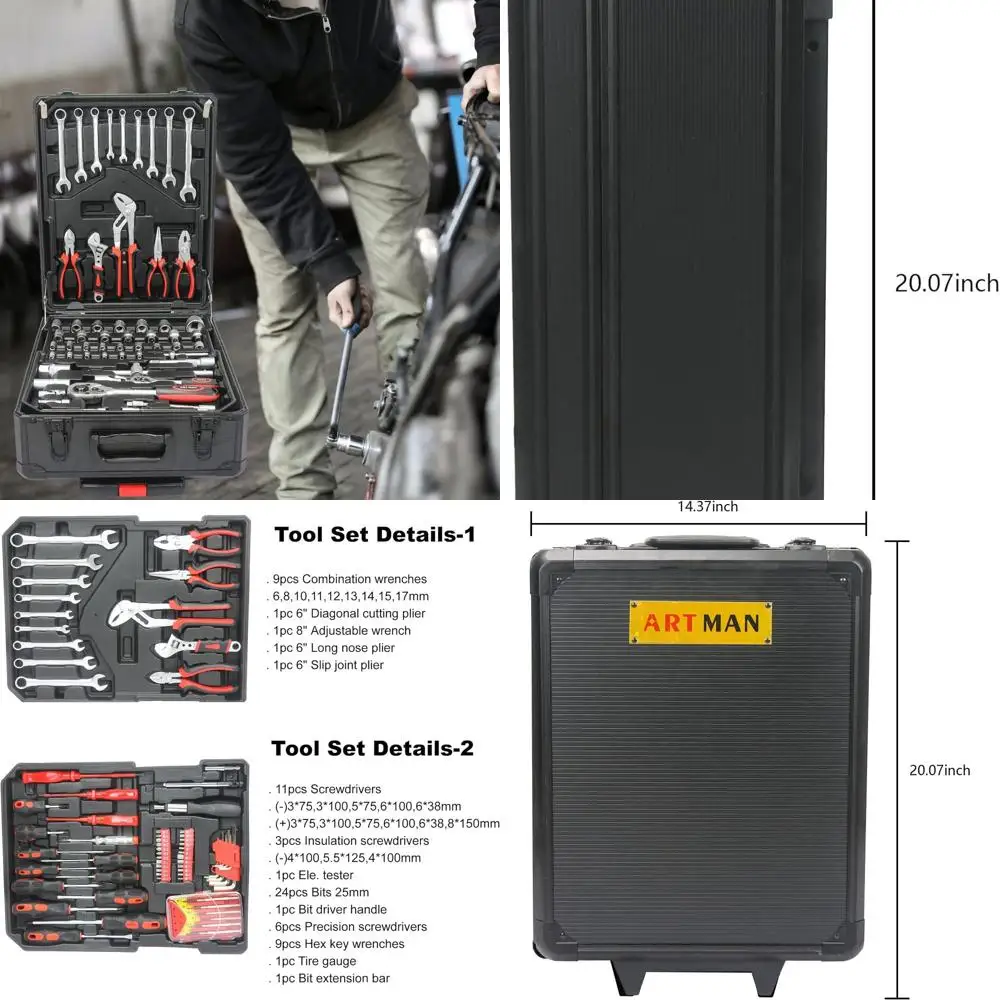 

All-in-One 899-Piece Professional Tool Kit with 4-Drawer Rolling Storage Box - Home, Auto, and Mechanic Tools for DIY Enthusiast