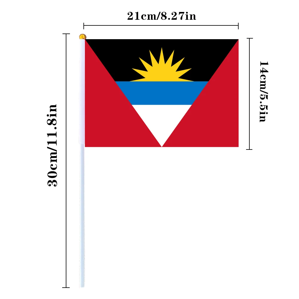 CYPOMELO Flag  Antigua and Barbuda national flag 14 * 21cm  small holding waving flag indoor and outdoor home decoration