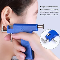 Stainless Steel Fashion Healthy Safety Ear Piercing Gun Round NO PAIN Piercer Tool Machine Kit Stud Jewelry