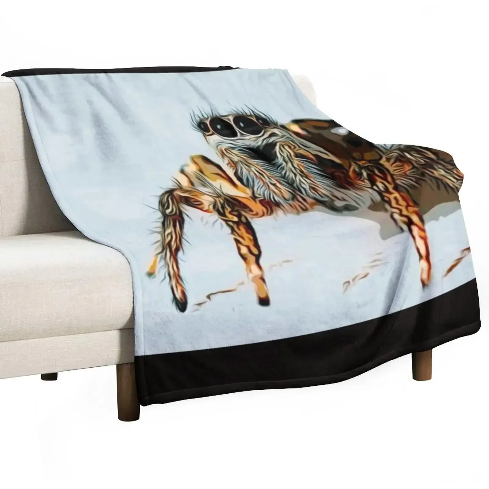 

Jumping spider Throw Blanket Custom Decorative Beds Tourist Soft Beds Blankets