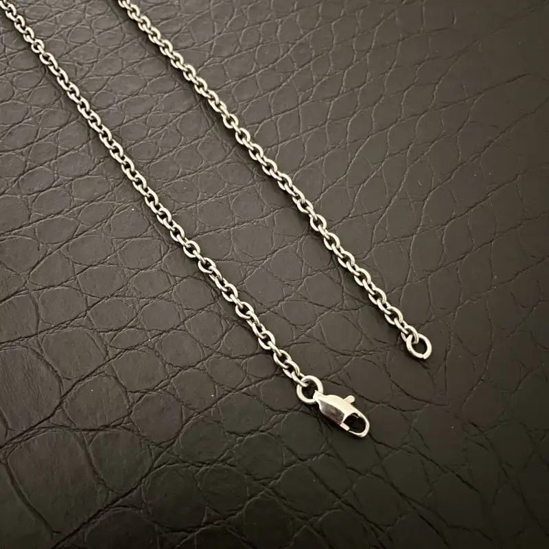 Pure Titanium O-shaped Necklace with A Width of 3mm, Lightweight and Allergy Resistant Thin Chain, Men\'s and Women\'s Necklaces