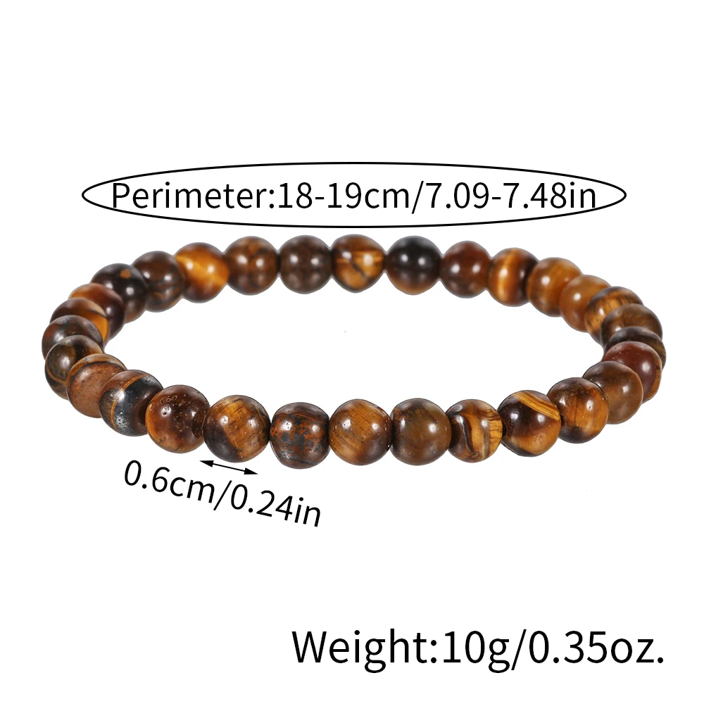 Fashion 6/8/10mm Tiger Eye Stone Bracelet Men and Women Charm Natural Stone Jewelry Healing Buddha Elastic Rope Couple Bracelet