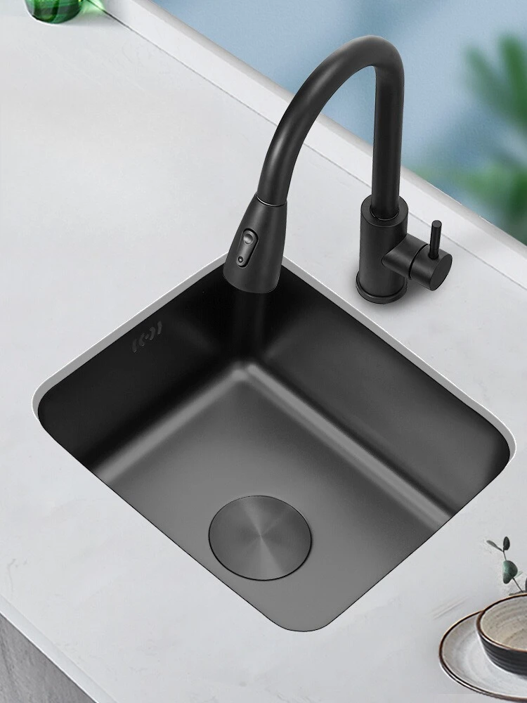 

Black nano single slot, stainless steel kitchen sink