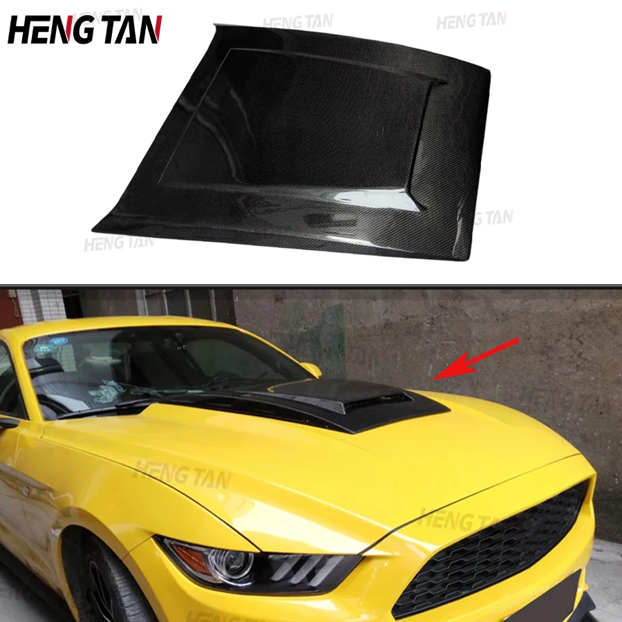 

For Ford Mustang 2015-2017 Carbon Fiber Front Bumper Engine Hood Bonnet Vent Cover Upgrade Body kit Car Accessories