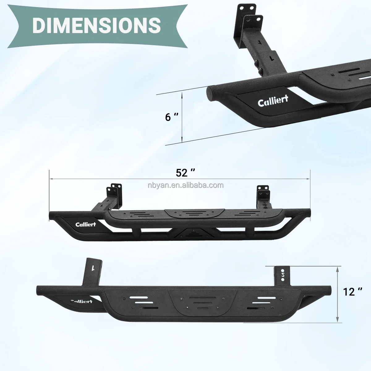 For 1997-2006 Jeep Wrangler TJ 2 Doors Bolts-On Running Boards Sturdy Side Step In Textured Black Steel - view 2