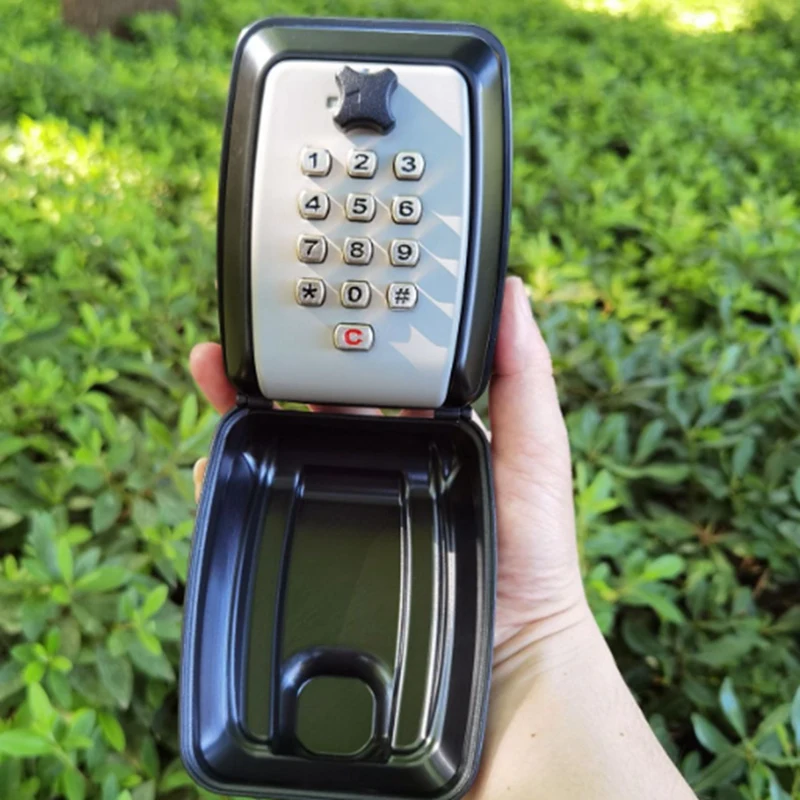 Caja de llaves grande montada en la pared, caja de llaves segura impermeable para exteriores con 12 códigos, llave resistente a la intemperie y a prueba de herrumbre