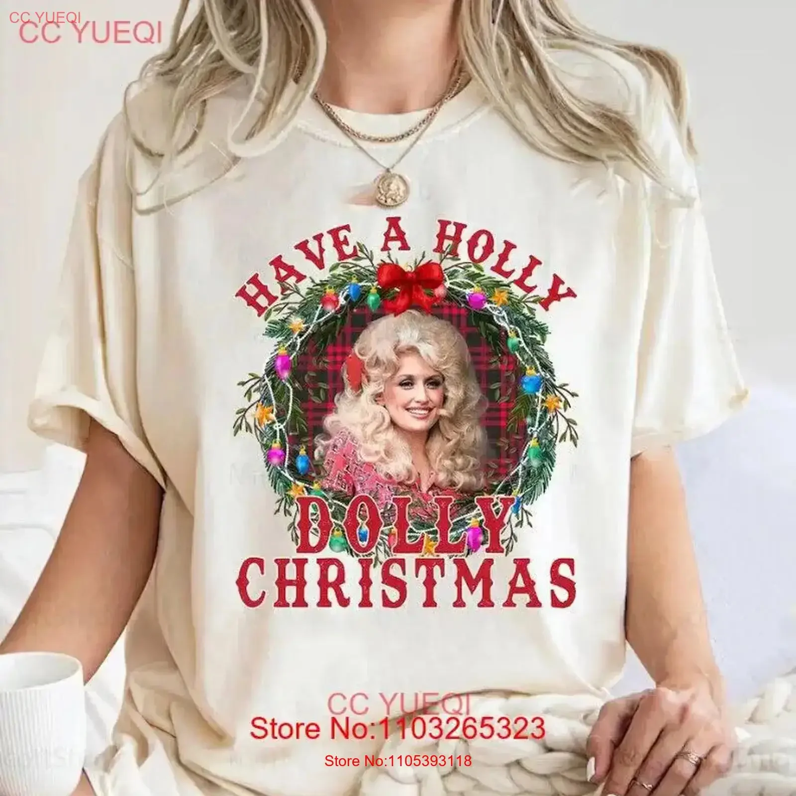 SALE _Have A Holly Dolly Christmas T Shirt Parton SweaT vintage Washed designer clothes Versatile homme Casual Soft Unisex