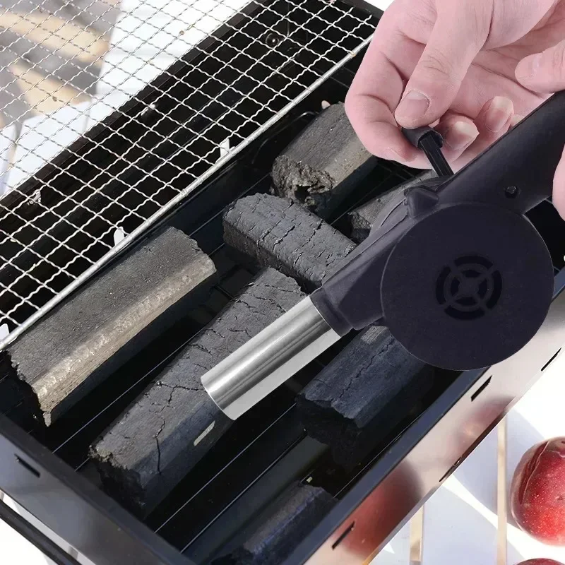 BBQ Fan Air Blower Fast Fire Starter Portable Manual Hand Crank for Outdoor Picnic Camping Cooking Barbecue Charcoal Grills Stov