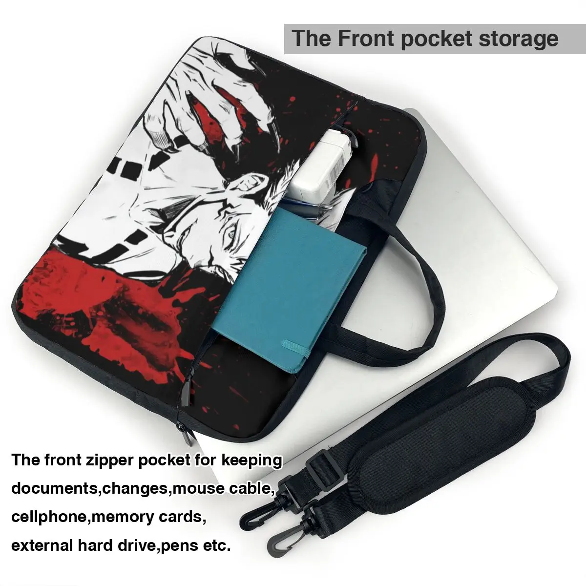 Cartoon Laptop Bag Anime Bloody For Macbook Air Pro HP Huawei Microsoft Kawaii Shockproof Case15.6 Pouch