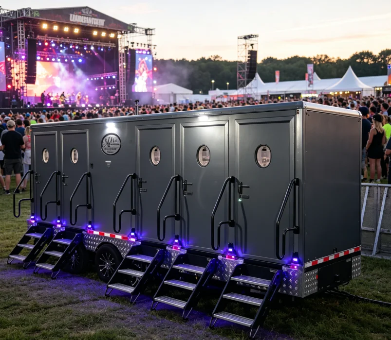 Multi-Stall Luxury Vip Mobile Toilet Trailer Outdoor Public Portable Bathroom Trailer Temporary Mobile Restroom Trailer for Sale