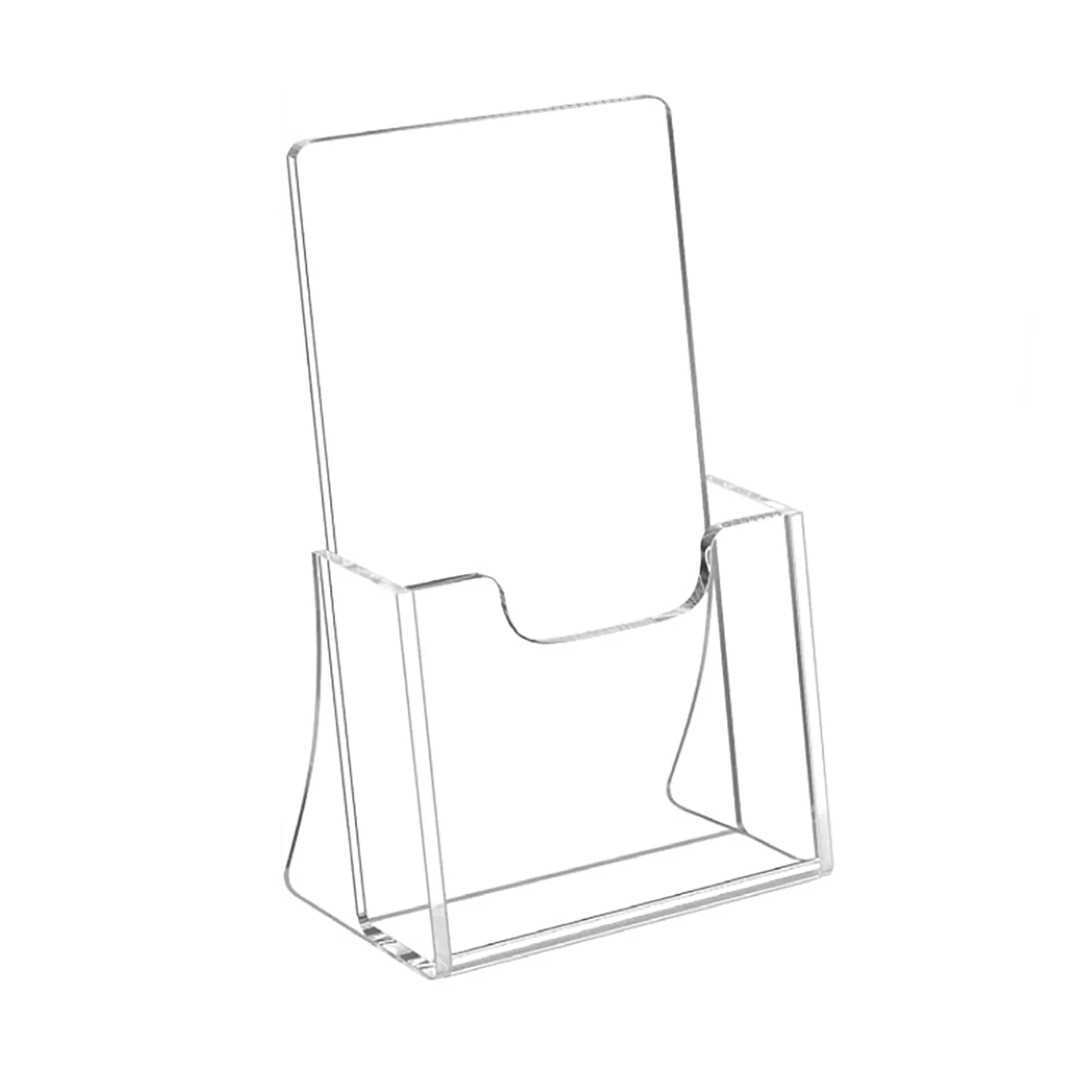2026 30pcs A6 Size 1 Tier Acrylic Brochure Holder, Clear Literature Organizer Magazine Rack for Wall or Workbench Brochure Displ