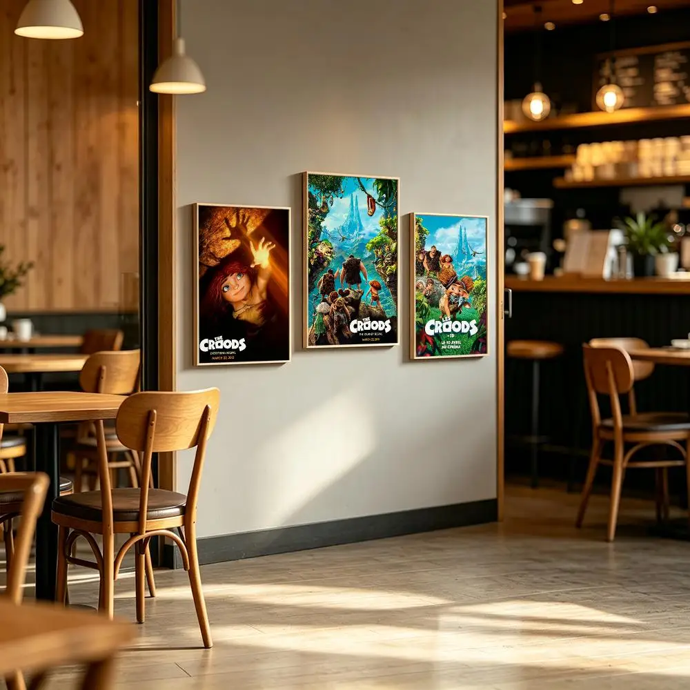 cartoon The Croods Poster Poster Waterproof HD Unframed Self‑Stick Decor Wall Art for Home Room Decoration Gift