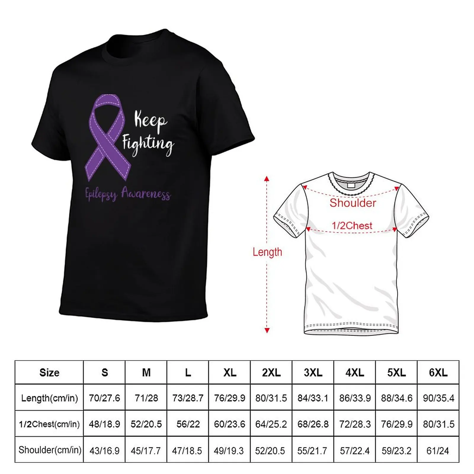 Epilepsy Awareness Month Support Design Keep Fighting Purple Ribbon T-Shirt man tshirt anime tshirt t shirt personalised T-Shirt