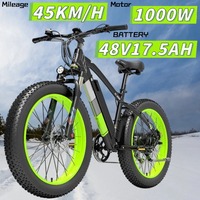 Electric Bicycle LANKELEISI XC4000 26*4.0 inch Fat Tire Off-road mountain 1000W Powerful Motor 48V17.5AH Lithium Battery E-Bike
