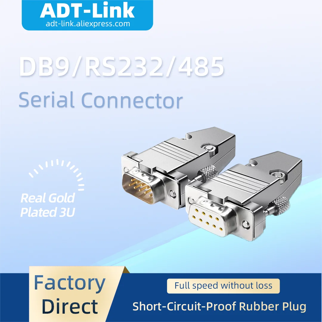 DB9 9Pin Serial Connector RS232 RS485 COM Port Industrial DB9 Male Female Plug 9 Core Communication Adapter
