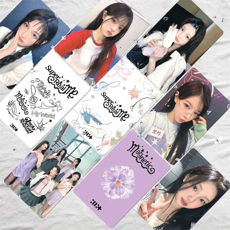 55pcs/set KPOP ILLIT LEE WONHEE Album Small Card WONHEE Laser Lomo CardGirl's GiftCollection CardYUNAH MOKA PostcardPhoto Card