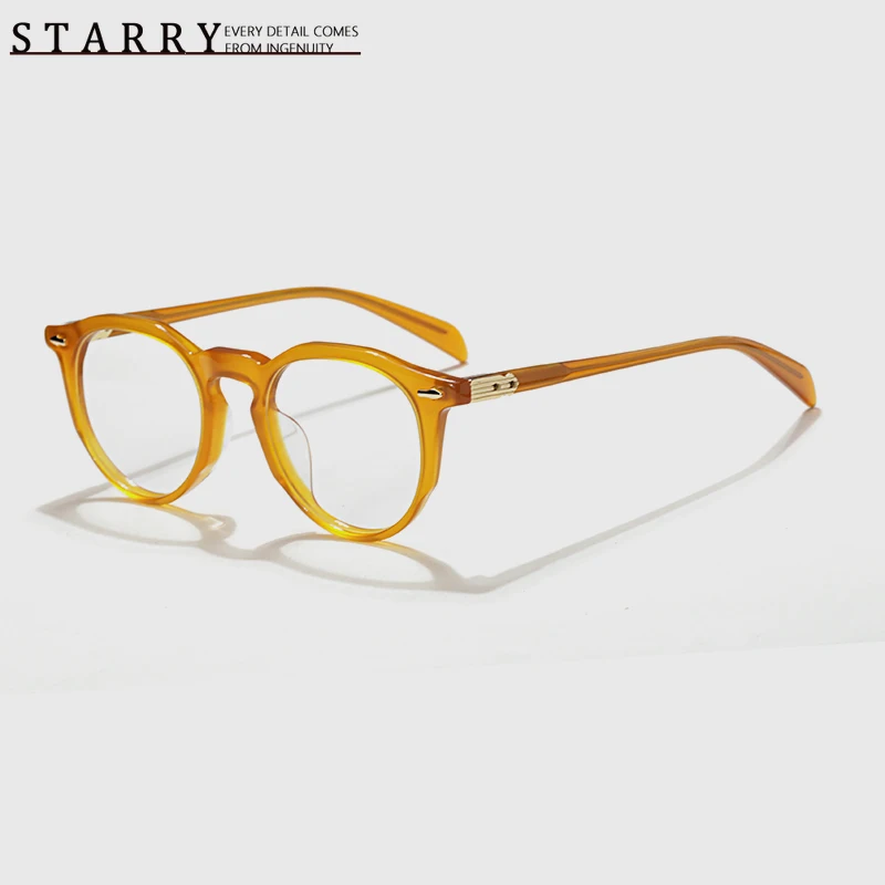 New SHERI Acetate Fiber Business Men Eyeglasses Frame Tortoise-shell Hand Designer UV400 Women Myopia Glasses Can Carve LOGO