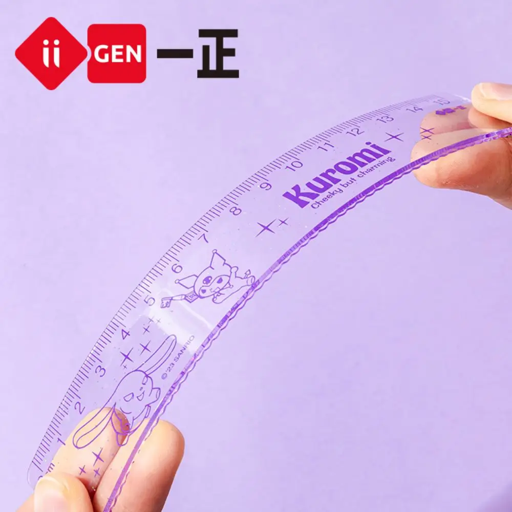 Iigen 4PCS/Set Drawing Ruler Sanrio Measurement Cute Geometry Triangle Ruler Straight Edge Protractor School Office Stationery