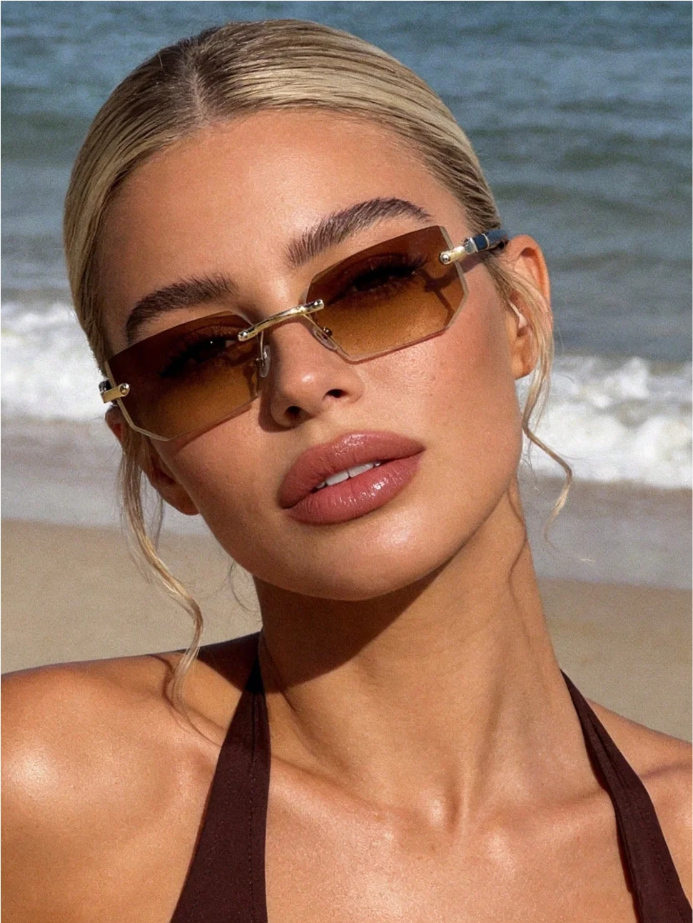 Street Fashion Glasses - 1 pair of frameless square women's